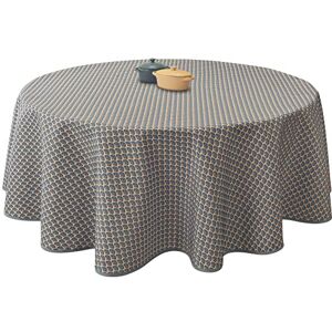 Le linge de Jules Stain-Resistant Tablecloth Peacock Round 160 cm Anthracite Le linge de Jules Stain-Resistant Tablecloth Peacock Round 160 cm Anthracite