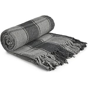 Emma Barclay Frisco Recycled Cotton Traditional Check Chair Sofa Setee Throw Over Blanket in Charcoal Grey 50x60 (127x152cm) Emma Barclay Frisco Recycled Cotton Traditional Check Chair Sofa Setee Throw Over Blanket in Charcoal Grey 50x60 (127x152cm)