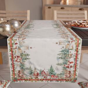 PETTI Artigiani Italiani Christmas Table Runner for Kitchen 140x40 cm, Elegant Santas Land Christmas Table Runner, 100% Made in Italy PETTI Artigiani Italiani Christmas Table Runner for Kitchen 140x40 cm, Elegant Santas Land Christmas Table Runner, 100% Made in Italy