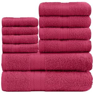 GC GAVENO CAVAILIA 10 Piece Towel Bale Set Quick Drying Cotton Towel Highly Absorbent 450 GSM Deep Red Towels Set Bathroom Towels Bale Set 4x Face 4x Hand 2x Bath Towels GC GAVENO CAVAILIA 10 Piece Towel Bale Set Quick Drying Cotton Towel Highly Absorbent 450 GSM Deep Red Towels Set Bathroom Towels Bale Set 4x Face 4x Hand 2x Bath Towels