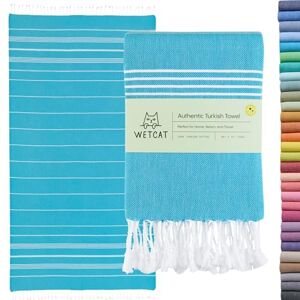 WETCAT Turkish Beach Towel Oversized 38x71 100% Cotton Sand Free Quick Dry Towel Extra Large Turkish Towel Light Travel Towel for Adults Beach Gifts Beach Accessories Turquoise WETCAT Turkish Beach Towel Oversized 38x71 100% Cotton Sand Free Quick Dry Towel Extra Large Turkish Towel Light Travel Towel for Adults Beach Gifts Beach Accessories Turquoise