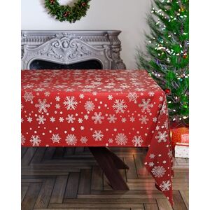 Emma Barclay Christmas Table Cloth, Rectangular Machine Washable Xmas Dining Tablecloth in Red with Silver Snowflake Design 50x70 (127x178cm) Emma Barclay Christmas Table Cloth, Rectangular Machine Washable Xmas Dining Tablecloth in Red with Silver Snowflake Design 50x70 (127x178cm)