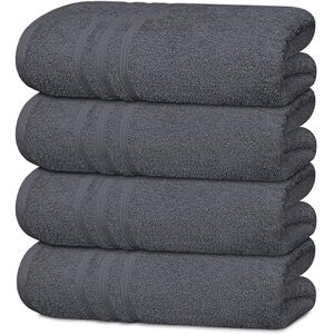 Tens Towels 4 Pc Dark Grey Bath Towels Set 100% Cotton Bathroom Towels 27 x 54 Inches Perfect Everyday Light Weight Quick Dry Towels for Bathroom Tens Towels 4 Pc Dark Grey Bath Towels Set 100% Cotton Bathroom Towels 27 x 54 Inches Perfect Everyday Light Weight Quick Dry Towels for Bathroom