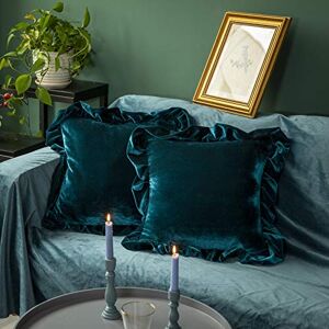 GLORY SEASON Velvet Throw Pillow Cover Soft Decorative Luxurious Solid Square Cushion Case for Sofa Couch Bedroom Farmhouse,Pack of 2, 18 x 18 Inches, Malachite Green GLORY SEASON Velvet Throw Pillow Cover Soft Decorative Luxurious Solid Square Cushion Case for Sofa Couch Bedroom Farmhouse,Pack of 2, 18 x 18 Inches, Malachite Green
