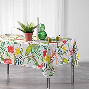 Douceur d'Intérieur Rectangular Tablecloth 150 x 240 cm Printed Polyester Tropico White Douceur d'Intérieur Rectangular Tablecloth 150 x 240 cm Printed Polyester Tropico White