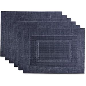 DII PVC Tabletop Collection Woven Indoor/Outdoor, Placemat Set, 13x17.25, Stonewash Blue, 6 Piece DII PVC Tabletop Collection Woven Indoor/Outdoor, Placemat Set, 13x17.25, Stonewash Blue, 6 Piece