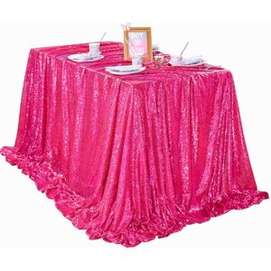 QueenDream Hot Pink Tablecloth 60 x 102 Inch Sequin Tablecloth Fuchsia Sparkly Tableclothfor Bridal Baby Shower Wedding Christmas Decorations QueenDream Hot Pink Tablecloth 60 x 102 Inch Sequin Tablecloth Fuchsia Sparkly Tableclothfor Bridal Baby Shower Wedding Christmas Decorations
