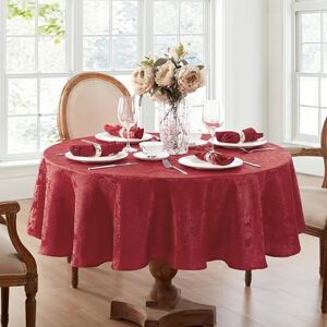 Elrene Home Fashions Caiden Elegance Damask Waterproof, Stain & Wrinkle Resistant Fabric Tablecloth, 90" Round, Red Elrene Home Fashions Caiden Elegance Damask Waterproof, Stain & Wrinkle Resistant Fabric Tablecloth, 90" Round, Red