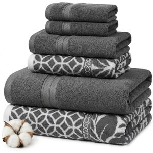 Amrapur Platinum Trefoil Filigree 6-Piece Reversible Towel Set Amrapur Platinum Trefoil Filigree 6-Piece Reversible Towel Set