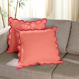 Folkulture Coral Red Boho Pillow Covers 18x18 - Pillow Cover Folkulture Coral Red Boho Pillow Covers 18x18 - Pillow Cover