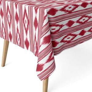 ECOMMERC3 Stain Resistant Tablecloth for Rectangular Table Size 200 x 140 cm Stain Resistant Extra Soft and Waterproof Tablecloth Red ECOMMERC3 Stain Resistant Tablecloth for Rectangular Table Size 200 x 140 cm Stain Resistant Extra Soft and Waterproof Tablecloth Red