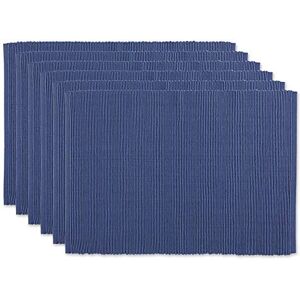 DII Basic Everyday Ribbed Tabletop Collection 100% Cotton, Placemat Set, 13x19, French Blue, 6 Pieces DII Basic Everyday Ribbed Tabletop Collection 100% Cotton, Placemat Set, 13x19, French Blue, 6 Pieces