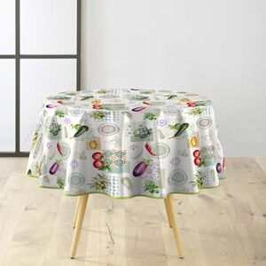 Douceur d'Intérieur , Tablecloth Round Diameter 160 cm Vegetalia PVC Printed Douceur d'Intérieur , Tablecloth Round Diameter 160 cm Vegetalia PVC Printed
