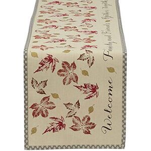 DII 14x72 Cotton Table Runner, Rustic Leaves Perfect for Fall, Thanksgiving, Catering Events, Dinner Parties, Weddings or Everyday Use DII 14x72 Cotton Table Runner, Rustic Leaves Perfect for Fall, Thanksgiving, Catering Events, Dinner Parties, Weddings or Everyday Use
