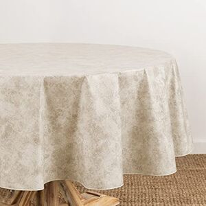 Elrene Home Fashions Mesa Marble Water- and Stain-Resistant Vinyl Tablecloth with Flannel Backing, 60 Inches X 84 Inches, Oval, Ivory Elrene Home Fashions Mesa Marble Water- and Stain-Resistant Vinyl Tablecloth with Flannel Backing, 60 Inches X 84 Inches, Oval, Ivory