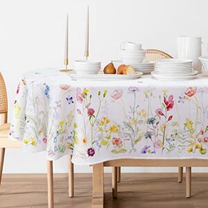 Bnejvif Spring Floral Oval Tablecloth Waterproof Wrinkle Free Durable Fabric for Spring Summer Tables, Flower Print, 54 X 72 Inch Bnejvif Spring Floral Oval Tablecloth Waterproof Wrinkle Free Durable Fabric for Spring Summer Tables, Flower Print, 54 X 72 Inch