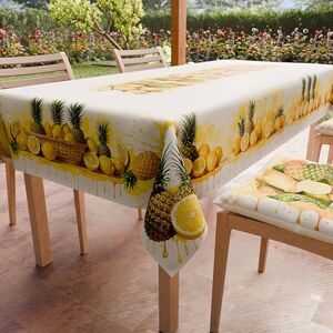 PETTI Artigiani Italiani Rectangular Anti-Stain Tablecloth Kitchen Table Cover Fruit Lemon and Pineapple Design X6 Seater (140 x 180 cm) 100% Made in Italy PETTI Artigiani Italiani Rectangular Anti-Stain Tablecloth Kitchen Table Cover Fruit Lemon and Pineapple Design X6 Seater (140 x 180 cm) 100% Made in Italy