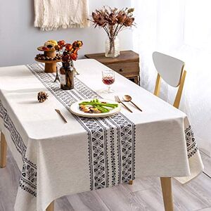 GLORY SEASON Modern and Minimalist Tablecloth Linen Fabric Decorative 55x84 Rectangle Printed Pattern Geometry Design Non-Fade Washable Stylish Table Cover for Kitchen Dining Tabletop GLORY SEASON Modern and Minimalist Tablecloth Linen Fabric Decorative 55x84 Rectangle Printed Pattern Geometry Design Non-Fade Washable Stylish Table Cover for Kitchen Dining Tabletop