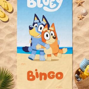 dreamtex Bluey & Bingo Beach Towel Kids Swim Bath Towels For Children Boys Girls dreamtex Bluey & Bingo Beach Towel Kids Swim Bath Towels For Children Boys Girls