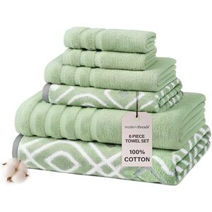 Modern Threads Amrapur Pacific Coast Textiles 6 Pc Yarn Dyed Towel Oxford Sage Green, 6-Piece Modern Threads Amrapur Pacific Coast Textiles 6 Pc Yarn Dyed Towel Oxford Sage Green, 6-Piece