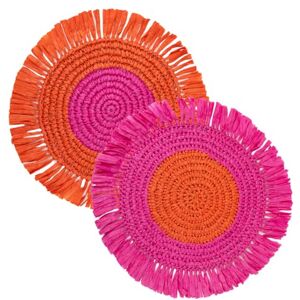 Talking Tables 2 x Handmade Orange & Pink Colourful Raffia Placemats Vibrant Table Decorations for Her, Easter Summer Dining -Designed in the UK by Size 30cm Talking Tables 2 x Handmade Orange & Pink Colourful Raffia Placemats Vibrant Table Decorations for Her, Easter Summer Dining -Designed in the UK by Size 30cm