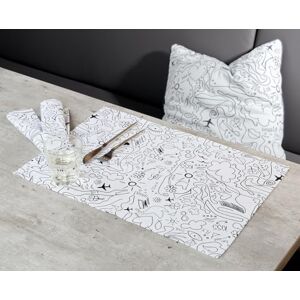 AlexandreHouse Pack of 8 Placemat, Rectangular, Single-Line Design, Cotton, White, PU 8, L. 50cm, W. 35cm AlexandreHouse Pack of 8 Placemat, Rectangular, Single-Line Design, Cotton, White, PU 8, L. 50cm, W. 35cm