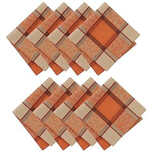 Elrene Home Fashions Autumnal Harvest Jacquard Napkins, Set of 8, 17"x17 Elrene Home Fashions Autumnal Harvest Jacquard Napkins, Set of 8, 17"x17