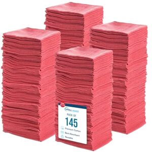 Simpli-Magic Cotton Shop Towels, Commercial Grade, Red, 145 Pack, Size: 14" x 12 Simpli-Magic Cotton Shop Towels, Commercial Grade, Red, 145 Pack, Size: 14" x 12