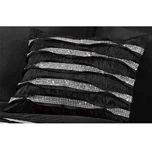 Rapport Home Crystal Diamante Filled New Oblong Cushion Boudoir Pleated Modern, 30 x 40 cm, Polyester, Black, 39.5x29.5x7.5 cm Rapport Home Crystal Diamante Filled New Oblong Cushion Boudoir Pleated Modern, 30 x 40 cm, Polyester, Black, 39.5x29.5x7.5 cm