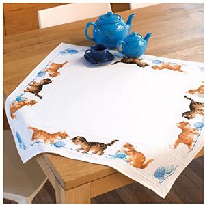 Vervaco Counted Cross Stitch Kit: Tablecloth: Happy Cats, 100% Cotton, Multi-Colour, 80 x 2 x 20 cm Vervaco Counted Cross Stitch Kit: Tablecloth: Happy Cats, 100% Cotton, Multi-Colour, 80 x 2 x 20 cm