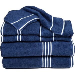 Lavish Home 8-Piece Towel Set Cotton Bathroom Accessories with 2 Bath Towels, 2 Hand Towels, 2 Washcloths, and 2 Fingertip Cloths by Bedford Home (Navy) Lavish Home 8-Piece Towel Set Cotton Bathroom Accessories with 2 Bath Towels, 2 Hand Towels, 2 Washcloths, and 2 Fingertip Cloths by Bedford Home (Navy)