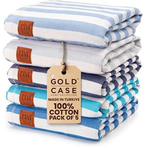 GOLD CASE HOME COLLECTION GOLD CASE Turkish Beach Towel Bath Towels MYRA Series Set of 5 XXL Oversized 70x40 inches -100% Cotton Super Soft Quick Dry Lightweight Sand Free Turkish Towel (5X-myra-Blues) GOLD CASE HOME COLLECTION GOLD CASE Turkish Beach Towel Bath Towels MYRA Series Set of 5 XXL Oversized 70x40 inches -100% Cotton Super Soft Quick Dry Lightweight Sand Free Turkish Towel (5X-myra-Blues)
