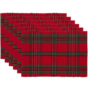 DII Kitchen Décor, Cotton, Red & Green, Holiday Placemat Set, 13x19 DII Kitchen Décor, Cotton, Red & Green, Holiday Placemat Set, 13x19
