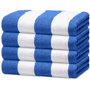 Avalon Towels Avalon Cabana Beach Towels (Value Pack of 4) Size 30x60 Inch 100% Ring Spun Cotton, Highly Absorbent Large Pool Towels, Super Soft and Quick Drying, Perfect for Gifts (Blue Stripe) Avalon Towels Avalon Cabana Beach Towels (Value Pack of 4) Size 30x60 Inch 100% Ring Spun Cotton, Highly Absorbent Large Pool Towels, Super Soft and Quick Drying, Perfect for Gifts (Blue Stripe)