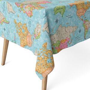 Martina Home Blue World Map Resin Tablecloth 220 x 140 cm Martina Home Blue World Map Resin Tablecloth 220 x 140 cm