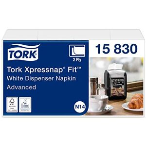 Tork Xpressnap Fit Dispenser Napkin – 15830 – Refill Napkins for N14 Paper Napkin Dispenser, Advanced Quality – 2-ply, White – 6 x 720 (4320) pcs Tork Xpressnap Fit Dispenser Napkin – 15830 – Refill Napkins for N14 Paper Napkin Dispenser, Advanced Quality – 2-ply, White – 6 x 720 (4320) pcs