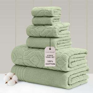 Modern Threads Amrapur Overseas 6-Piece Yarn Dyed Diamond Gate Jacquard Towel Set Seafoam Modern Threads Amrapur Overseas 6-Piece Yarn Dyed Diamond Gate Jacquard Towel Set Seafoam