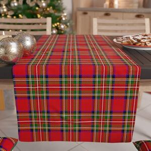 PETTI Artigiani Italiani Christmas Table Runner, Kitchen Runner 140x40 cm, Elegant Tartan Christmas Table Runner, 100% Made in Italy PETTI Artigiani Italiani Christmas Table Runner, Kitchen Runner 140x40 cm, Elegant Tartan Christmas Table Runner, 100% Made in Italy