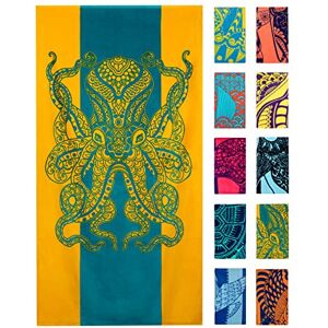 Nova Blue Octopus Beach Towel Orange & Teal Colorway with Tropical Design 34 x 63 Inch 100% Cotton Beach Towel for Adults Nova Blue Octopus Beach Towel Orange & Teal Colorway with Tropical Design 34 x 63 Inch 100% Cotton Beach Towel for Adults