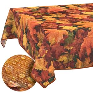 ANRO Tablecloth, Washable, Easy Care, Lotus Effect, Dirt and Water-Repellent for Indoor and Outdoor Use, 100 x 140 cm with Hem (Edged), Autumn Maple ANRO Tablecloth, Washable, Easy Care, Lotus Effect, Dirt and Water-Repellent for Indoor and Outdoor Use, 100 x 140 cm with Hem (Edged), Autumn Maple