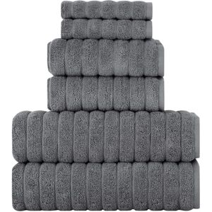 BERIBO Turkish Cotton Towel Set - 6 Piece, 620gsm, Cloud - Bath & Beach BERIBO Turkish Cotton Towel Set - 6 Piece, 620gsm, Cloud - Bath & Beach