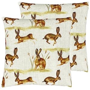Evans Lichfield Country Running Hares Polyester Filled Cushion Twin Pack, Multicolour, 43 x 43cm Evans Lichfield Country Running Hares Polyester Filled Cushion Twin Pack, Multicolour, 43 x 43cm