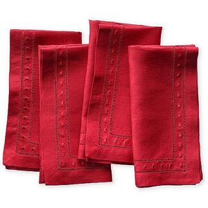 O'lucio Authentique Home O'lucio Linen Napkins Red 45 x 45 cm, Set of 4 Hemstitched Dinner Napkins Cloth with Embroidered Swiss Dot Machine Washable, French Flax Natural Fabric O'lucio Authentique Home O'lucio Linen Napkins Red 45 x 45 cm, Set of 4 Hemstitched Dinner Napkins Cloth with Embroidered Swiss Dot Machine Washable, French Flax Natural Fabric