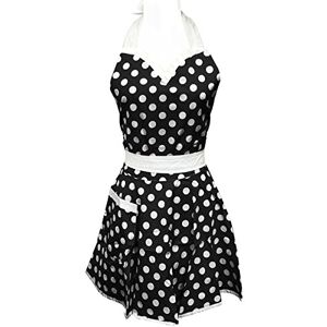 Wrapables Adjustable Flirty Hostess Apron, Black Polka Dots Wrapables Adjustable Flirty Hostess Apron, Black Polka Dots