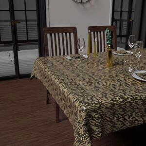 Soleil d'ocre , Stain-Resistant Printed Tablecloth Square 180 x 180 cm Gold Black Soleil d'ocre , Stain-Resistant Printed Tablecloth Square 180 x 180 cm Gold Black