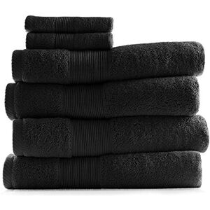Hearth & Harbor Cotton Bath Towels - 6 Piece Set - Black Hearth & Harbor Cotton Bath Towels - 6 Piece Set - Black