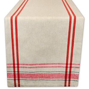 DII French Stripe Dining Table Collection Farmhouse Style Table Runner, 14x108 Inches, Taupe/Red DII French Stripe Dining Table Collection Farmhouse Style Table Runner, 14x108 Inches, Taupe/Red