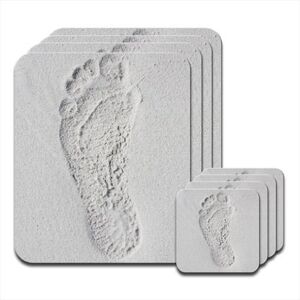 Fancy A Snuggle Footprint In The Sand at Beach Set of 4 Placemat & Coasters Fancy A Snuggle Footprint In The Sand at Beach Set of 4 Placemat & Coasters