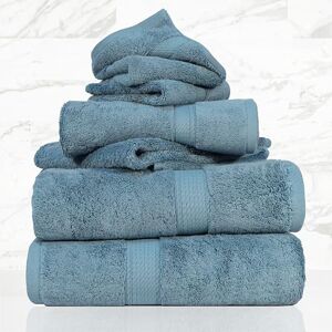 Superior Solid Egyptian Cotton Towel Set, Washcloths 13 x 13 Inches, Hand Towels 20 x 30 Inches, Bath Towels 30 x 55 Inches, Denim Blue, 6 Pieces Superior Solid Egyptian Cotton Towel Set, Washcloths 13 x 13 Inches, Hand Towels 20 x 30 Inches, Bath Towels 30 x 55 Inches, Denim Blue, 6 Pieces