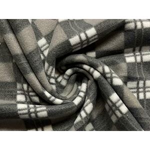 CRS Fur Fabrics Printed Polar Fleece Fabric Material Grey Checks, 1Mtr 150cmx100cm CRS Fur Fabrics Printed Polar Fleece Fabric Material Grey Checks, 1Mtr 150cmx100cm